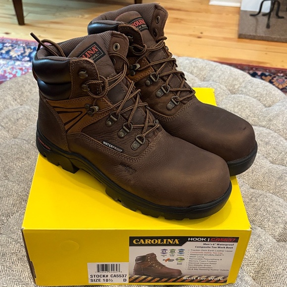 Carolina men’s 6” waterproof composite toe work boots size 10.5 D